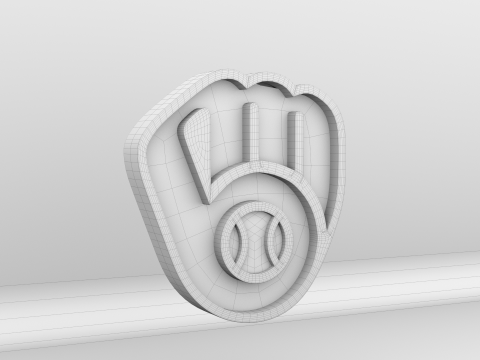 MLB Milwaukee Brewers V2 Team Logo Modelo 3D