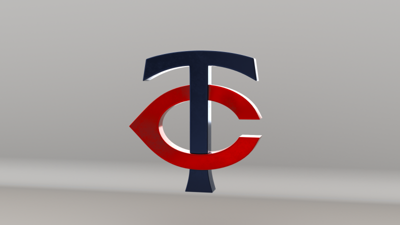 MLB Minnesota Twins Team Logo Modelo 3D .c4d .max .obj .3ds .fbx .stl .blend