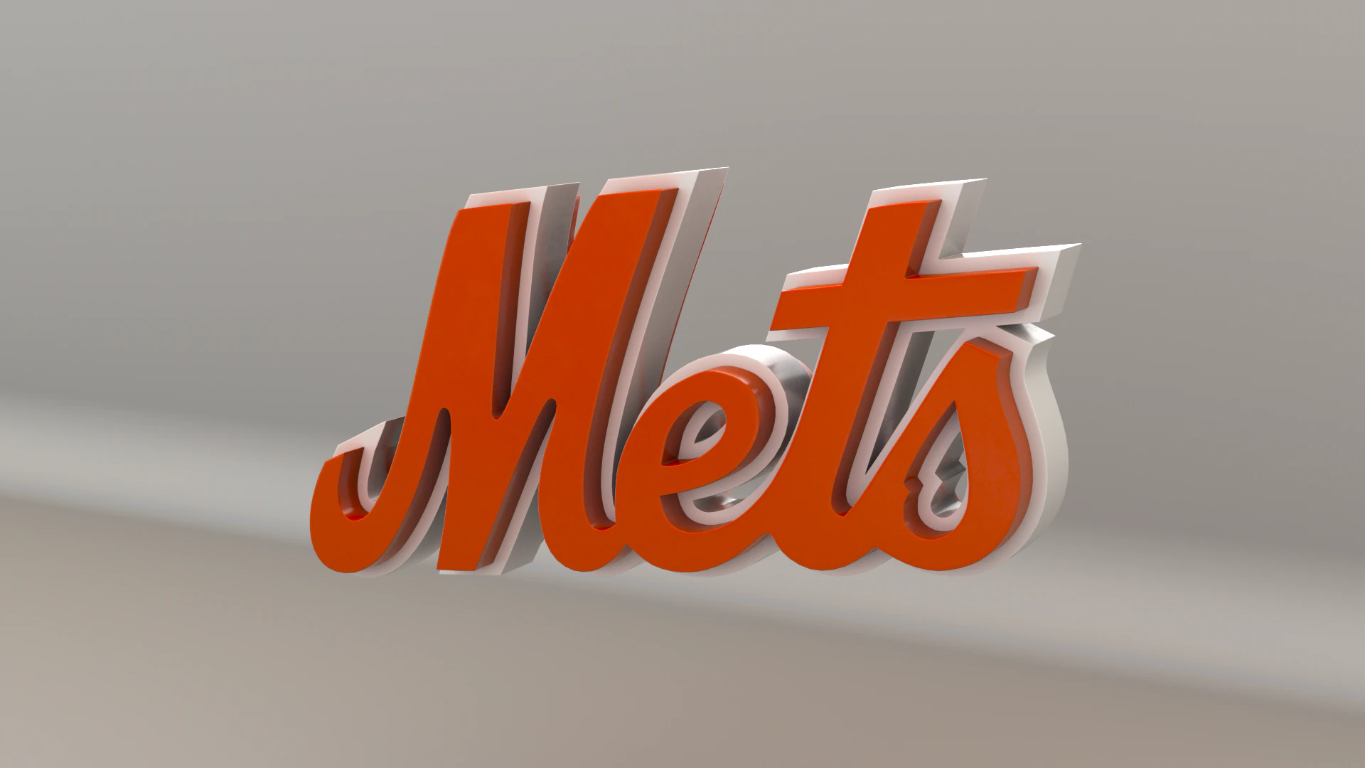 MLB New York Mets Team Logo 3D Model .c4d .max .obj .3ds .fbx .stl .blend 