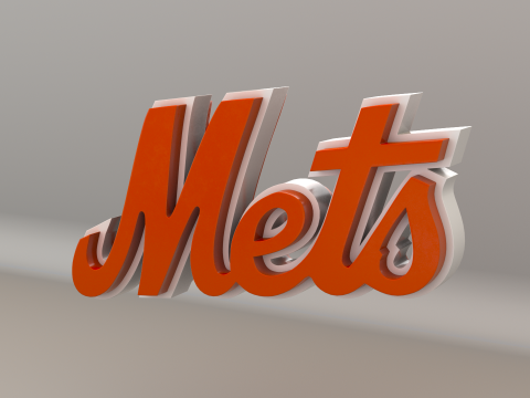 MLB New York Mets Team Logo 3D Model