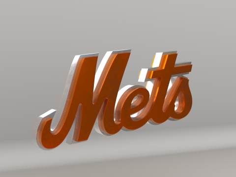 MLB New York Mets Team Logo 3D Model