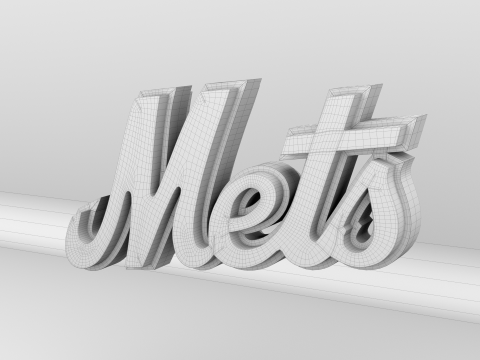 MLB New York Mets Team Logo 3D Model