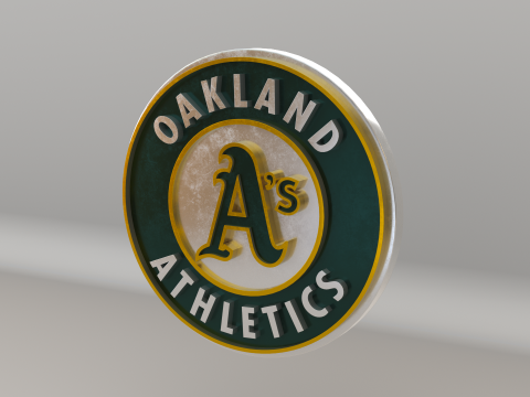 MLB Oakland Athletics V1 Team Logo 3D-Modell