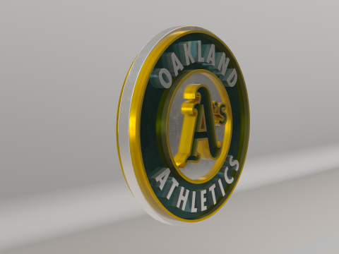 MLB Oakland Athletics V1 Team Logo 3D-Modell