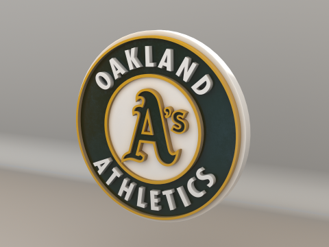 MLB Oakland Athletics V1 Team Logo 3D-Modell
