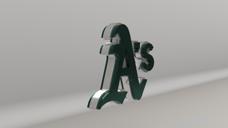 MLB Oakland Athletics V2 Team Logo 3D Модель .c4d .max .obj .3ds .fbx .stl .blend