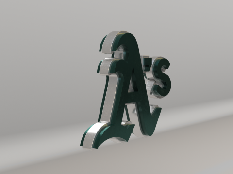 MLB Oakland Athletics V2 Team Logo 3D Model