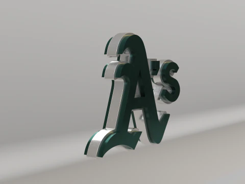 Logotipo da equipe MLB Oakland Athletics V2 Modelo 3D