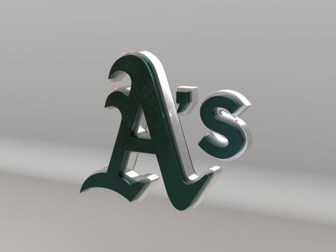 MLB Oakland Athletics V2 Team Logo 3D Модель