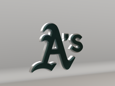 MLB Oakland Athletics V2 Team Logo 3D Модель