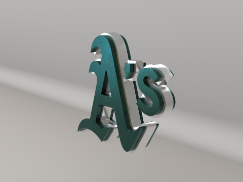 MLB Oakland Athletics V2 Team Logo 3D Модель