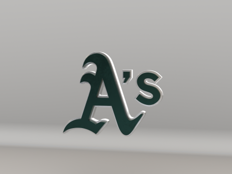 MLB Oakland Athletics V2 Team Logo 3D Модель