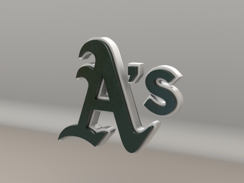 MLB Oakland Athletics V2 Team Logo 3D Модель