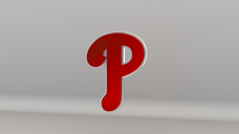 MLB Philadelphia Phillies V2 Team Logo 3D Model .c4d .max .obj .3ds .fbx .stl .blend