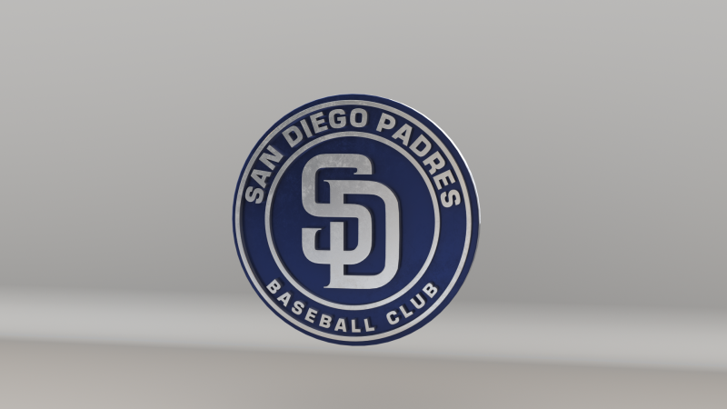 MLB San Diego Padres V1 Team Logo 3D Модель .c4d .max .obj .3ds .fbx .stl .blend
