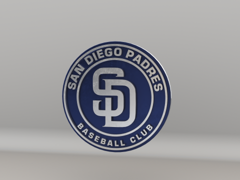 MLB San Diego Padres V1 Team Logo 3D Model