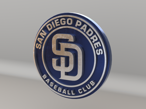 MLB San Diego Padres V1 Team Logo 3D Model