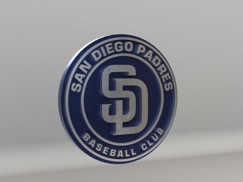 MLB San Diego Padres V1 Team Logo 3D Model