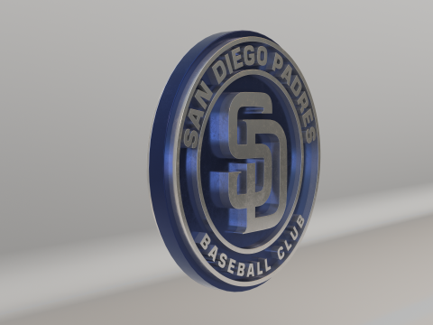 MLB San Diego Padres V1 Team Logo 3D Model