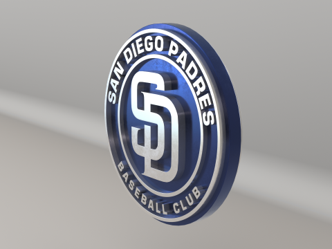 MLB San Diego Padres V1 Team Logo 3D Model