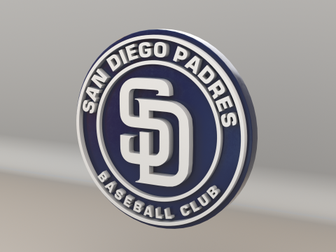 MLB San Diego Padres V1 Team Logo 3D Model
