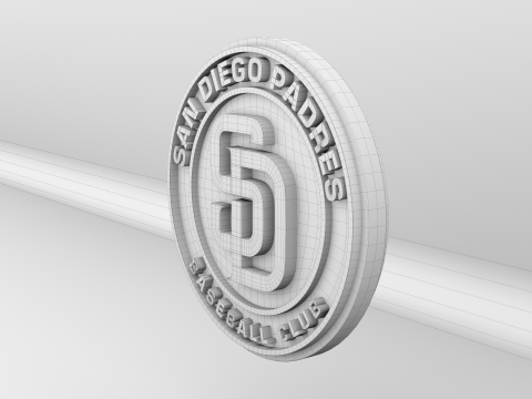 MLB San Diego Padres V1 Team Logo 3D Model