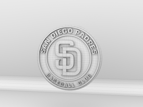 MLB San Diego Padres V1 Team Logo 3D Model