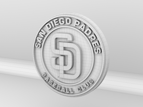 MLB San Diego Padres V1 Team Logo 3D Model