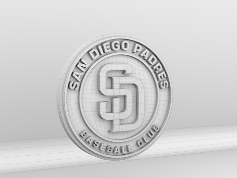 MLB San Diego Padres V1 Team Logo 3D Model