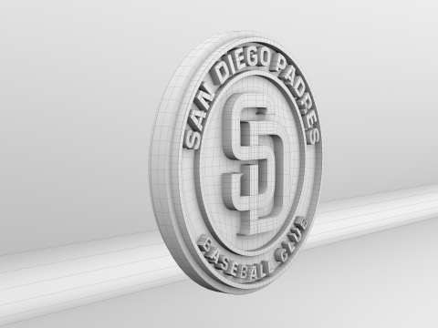 MLB San Diego Padres V1 Team Logo 3D Model