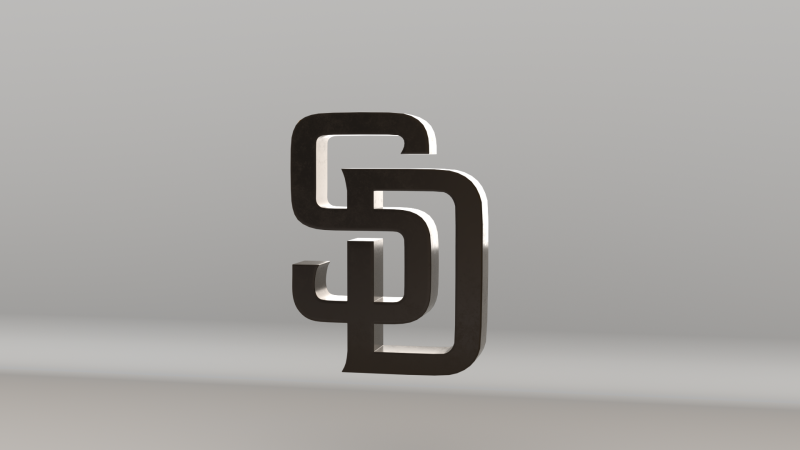 MLB San Diego Padres V2 Team Logo Modelo 3D .c4d .max .obj .3ds .fbx .stl .blend 