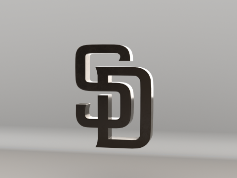 MLB San Diego Padres V2 Team Logo 3D Model