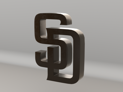 MLB San Diego Padres V2 Team Logo Modelo 3D