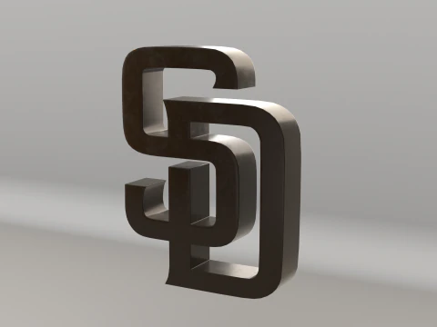 एमएलबी सैन डिएगो पैड्रेस वी2 टीम लोगो 3D मॉडल