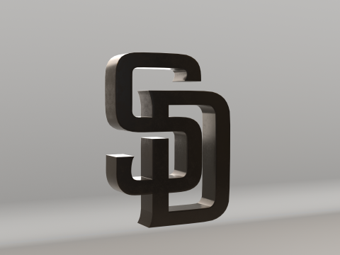 MLB San Diego Padres V2 Team Logo Modelo 3D