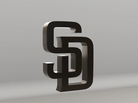 एमएलबी सैन डिएगो पैड्रेस वी2 टीम लोगो 3D मॉडल