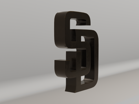 MLB San Diego Padres V2 Team Logo Modelo 3D
