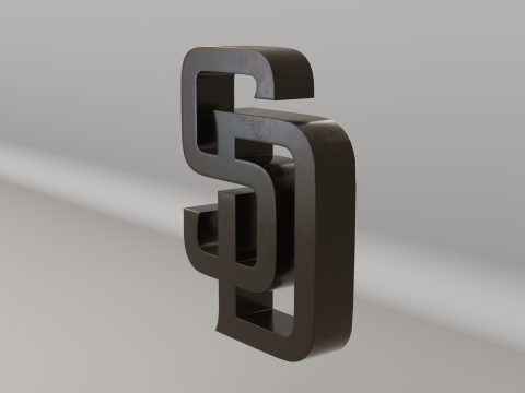MLB San Diego Padres V2 Team Logo Modelo 3D