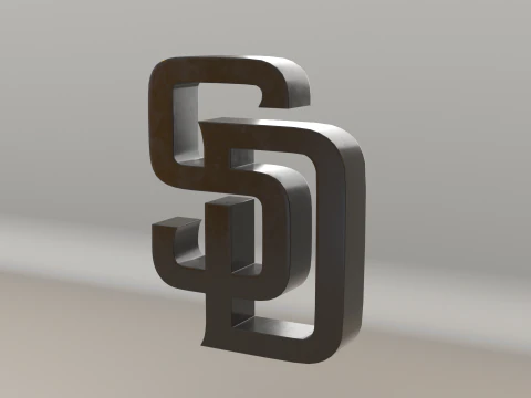 एमएलबी सैन डिएगो पैड्रेस वी2 टीम लोगो 3D मॉडल