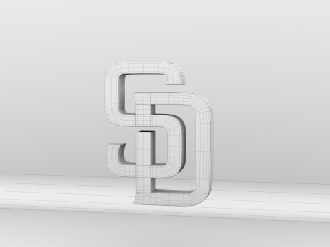 MLB San Diego Padres V2 Team Logo Modelo 3D