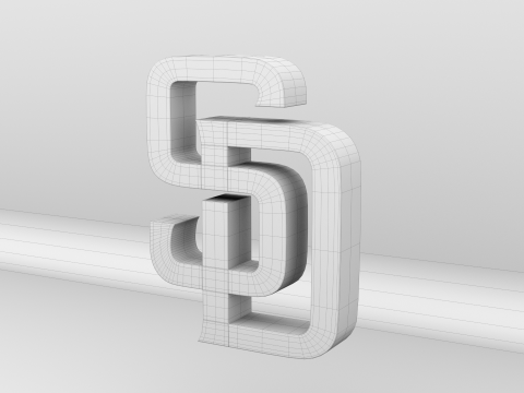 MLB San Diego Padres V2 Team Logo Modelo 3D