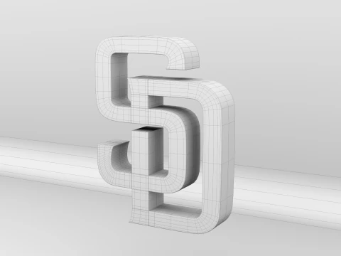 एमएलबी सैन डिएगो पैड्रेस वी2 टीम लोगो 3D मॉडल