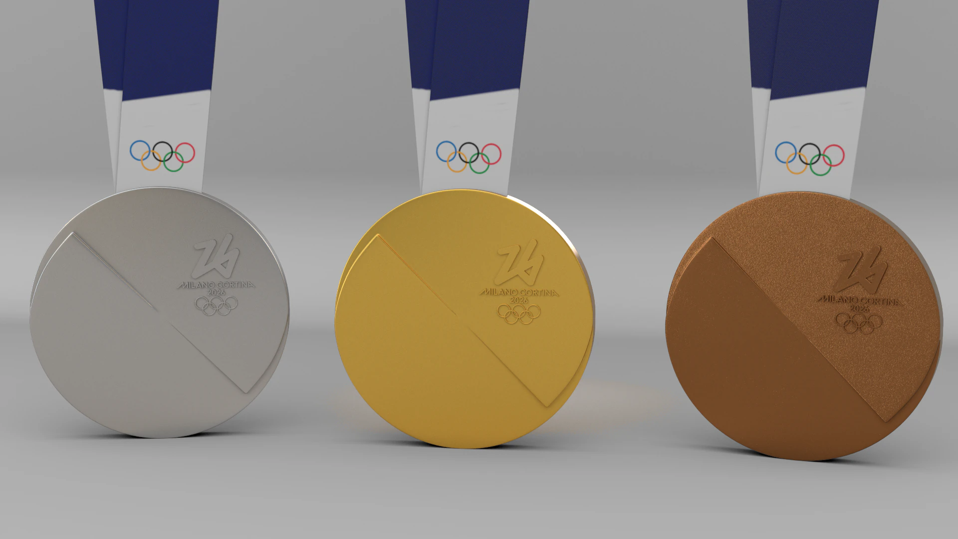XXV Olympic Winter Games Milano Cortina 2026 Medals 3D Model .c4d .max .obj .3ds .fbx .stl .blend 
