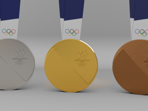 Medale XXV Zimowych Igrzysk Olimpijskich Milano Cortina 2026 Model 3D