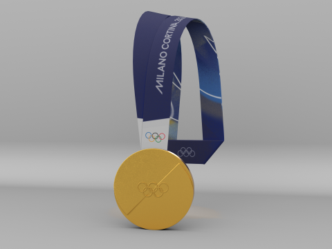 Medale XXV Zimowych Igrzysk Olimpijskich Milano Cortina 2026 Model 3D