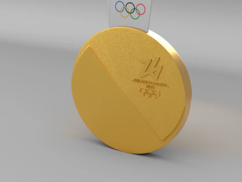 XXV Olympic Winter Games Milano Cortina 2026 Medals 3D Model