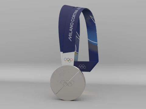 XXV Olympic Winter Games Milano Cortina 2026 Medals 3D Model