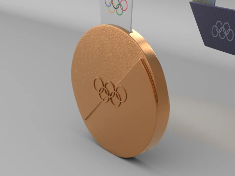 XXV Olympic Winter Games Milano Cortina 2026 Medals 3D Model