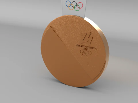 XXV Olympic Winter Games Milano Cortina 2026 Medals 3D Model