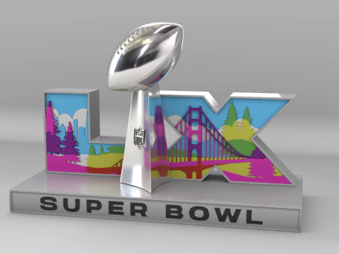 NFL SuperBowl LX-logo 3D Model